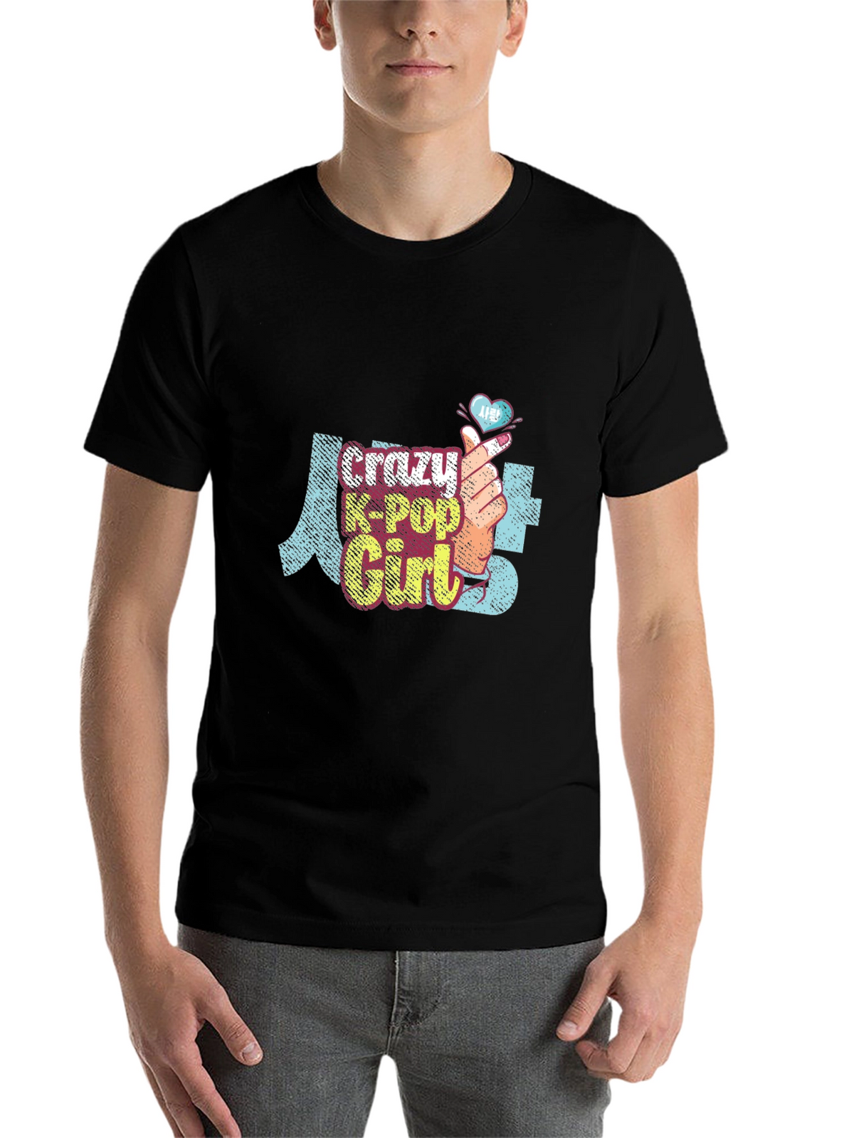 Crazy K-Pop Girl Graphic Tee Shirt