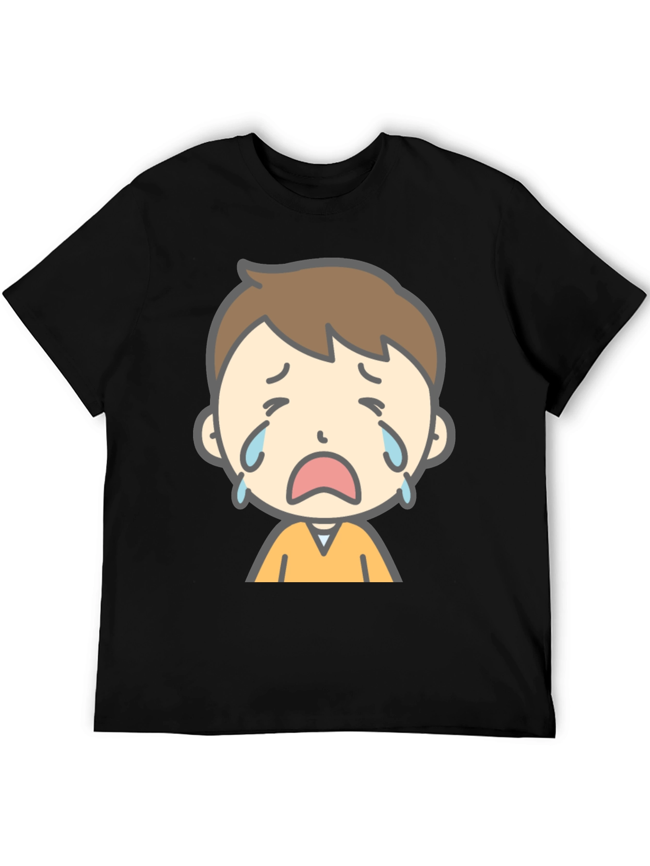 Sad Cartoon Boy Graphic T-Shirt