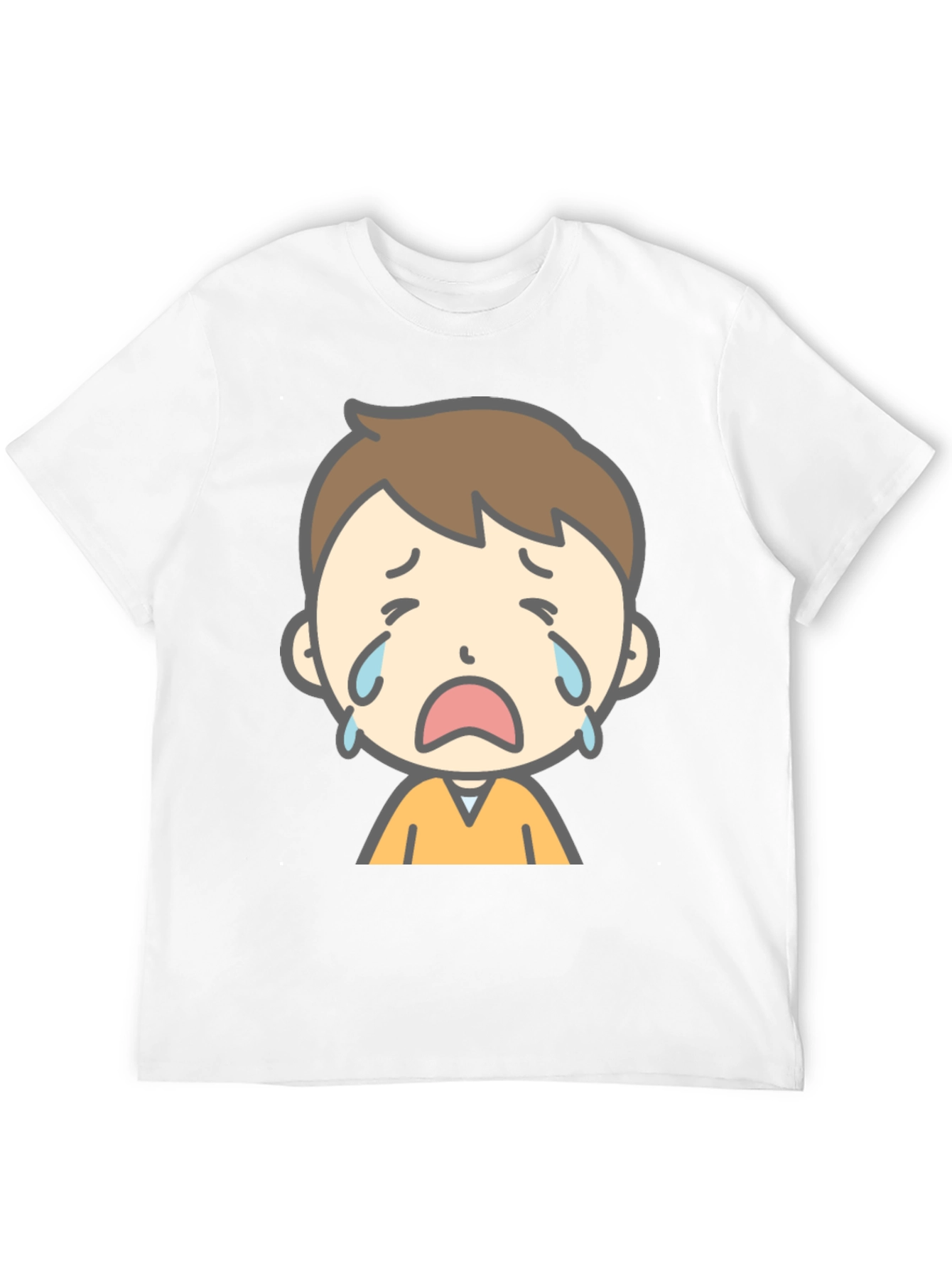 Sad Cartoon Boy Graphic T-Shirt