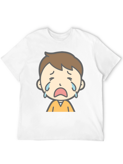 Sad Cartoon Boy Graphic T-Shirt