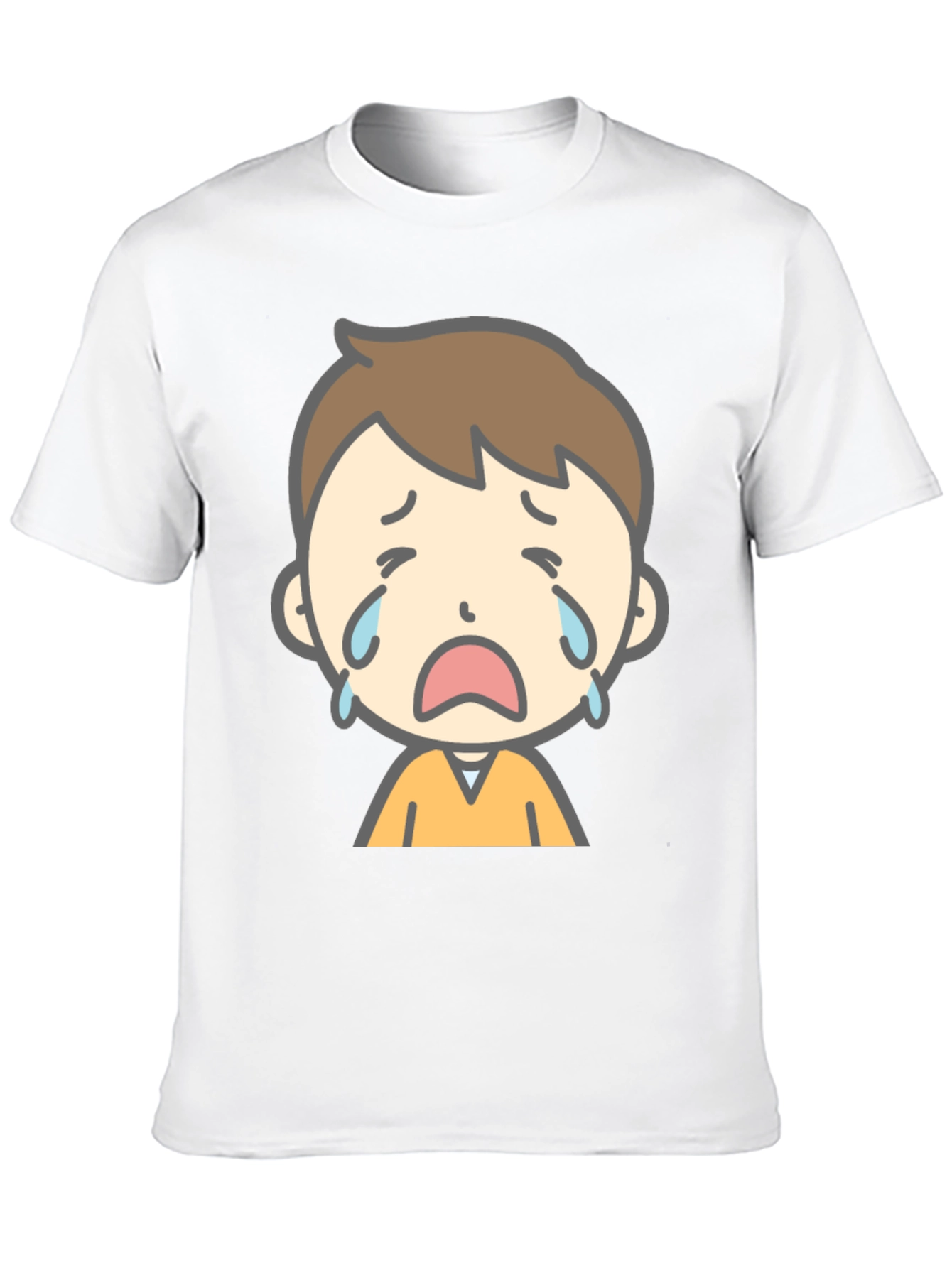 Sad Cartoon Boy Graphic T-Shirt