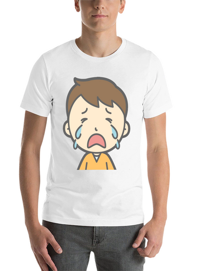 Sad Cartoon Boy Graphic T-Shirt