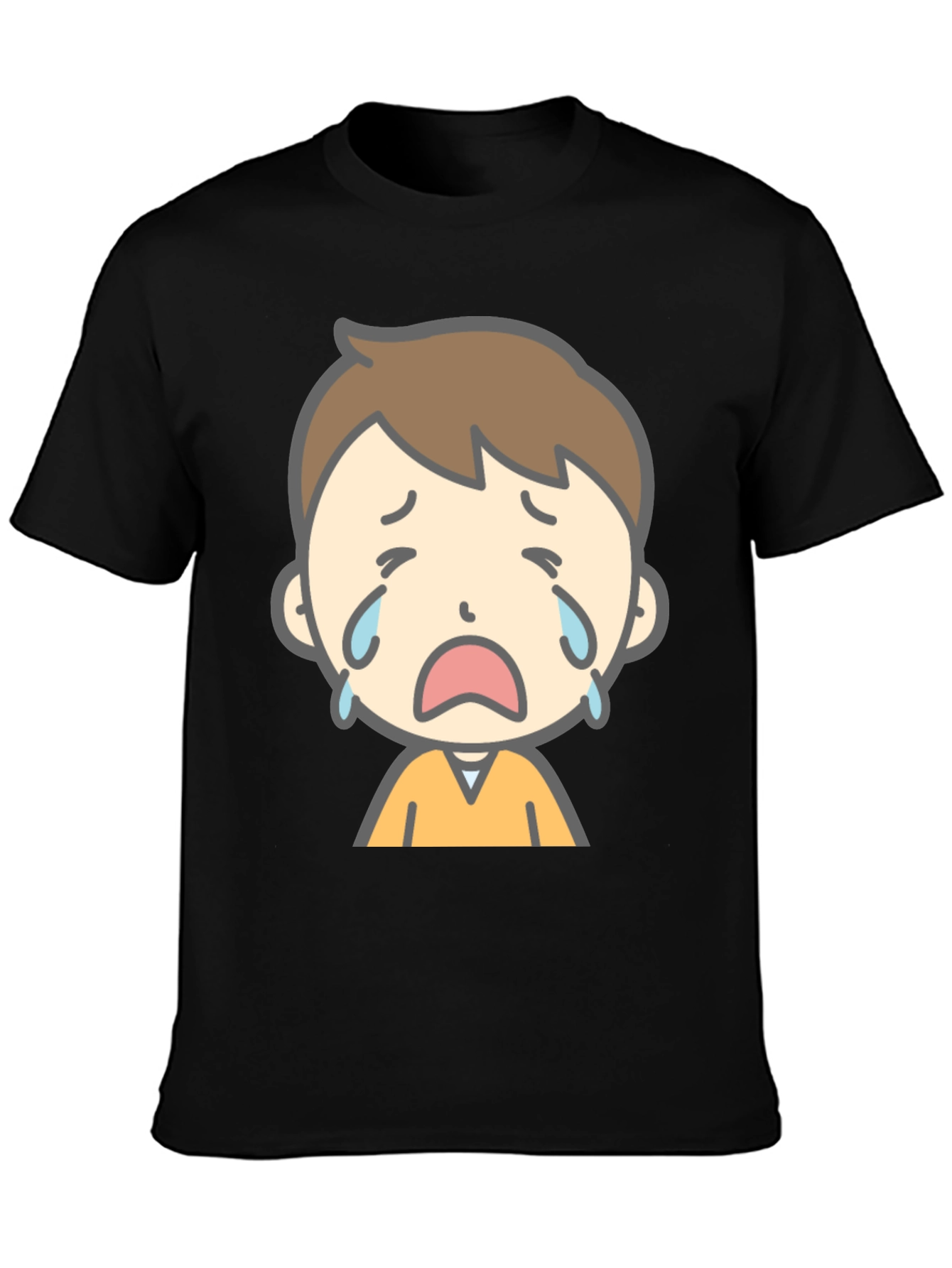 Sad Cartoon Boy Graphic T-Shirt