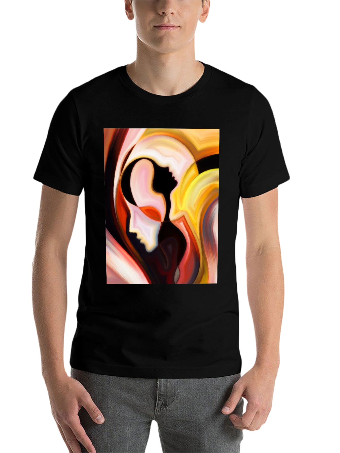 Abstract Faces Graphic T-Shirt - Modern Art Tee