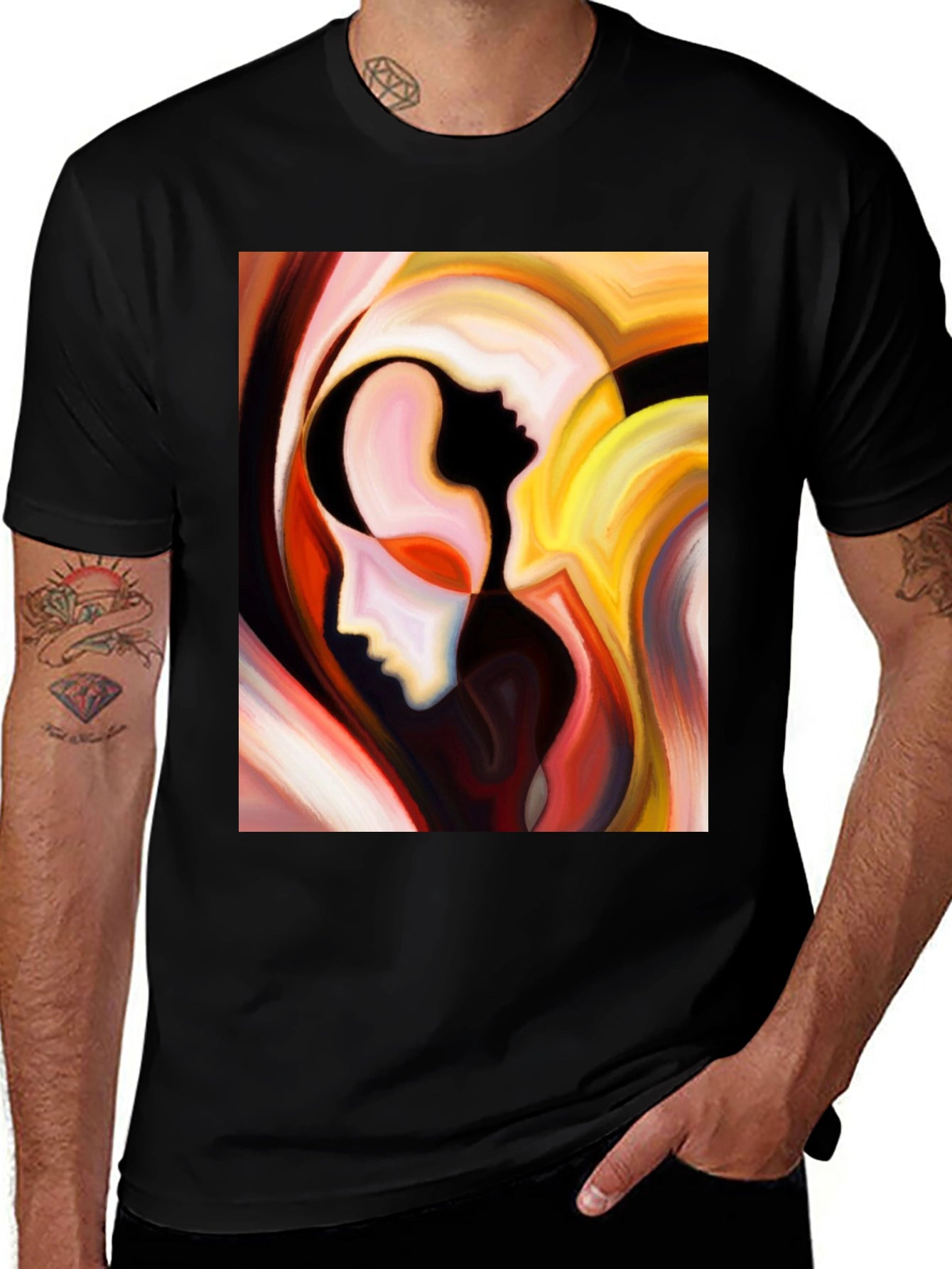 Abstract Faces Graphic T-Shirt - Modern Art Tee