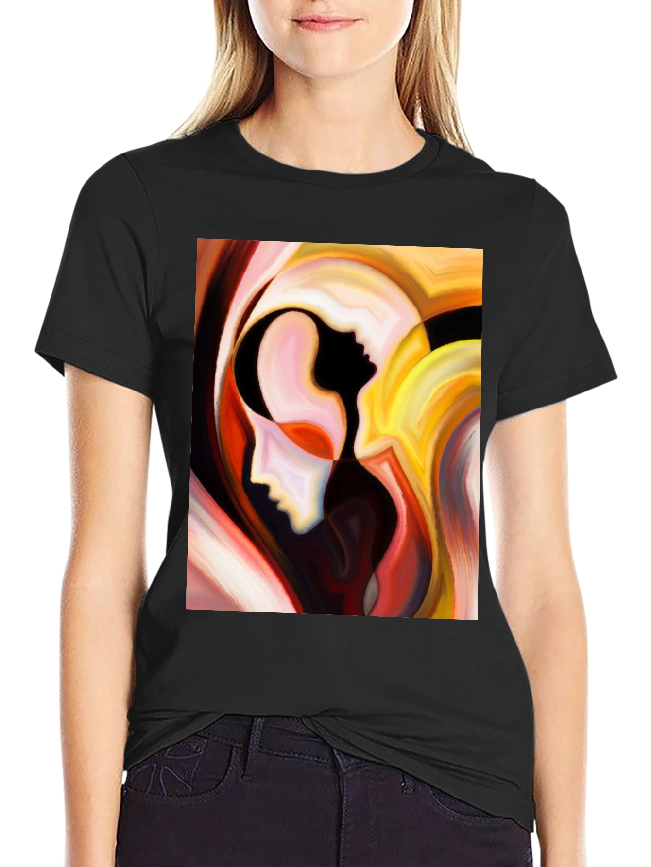 Abstract Faces Graphic T-Shirt - Modern Art Tee