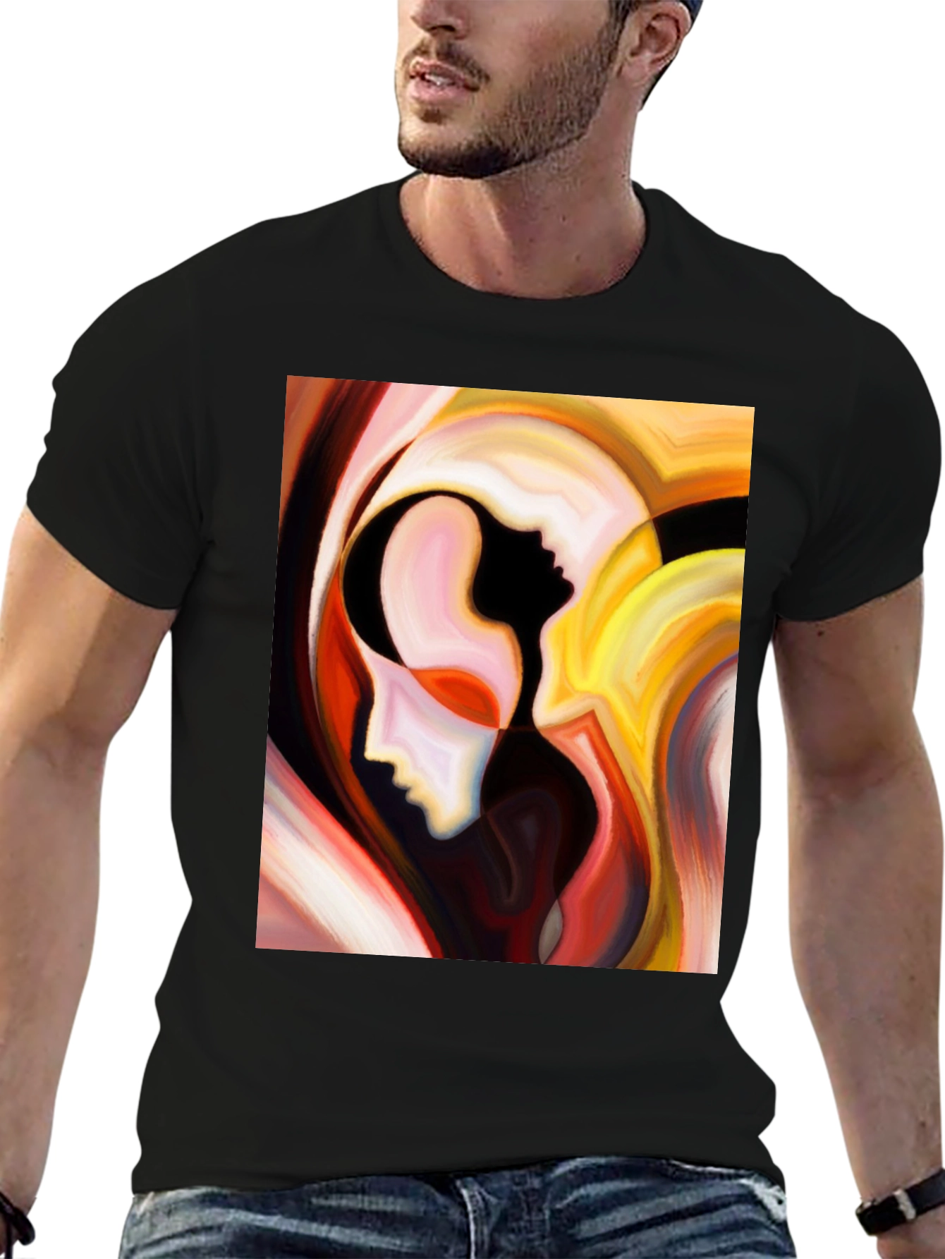 Abstract Faces Graphic T-Shirt - Modern Art Tee