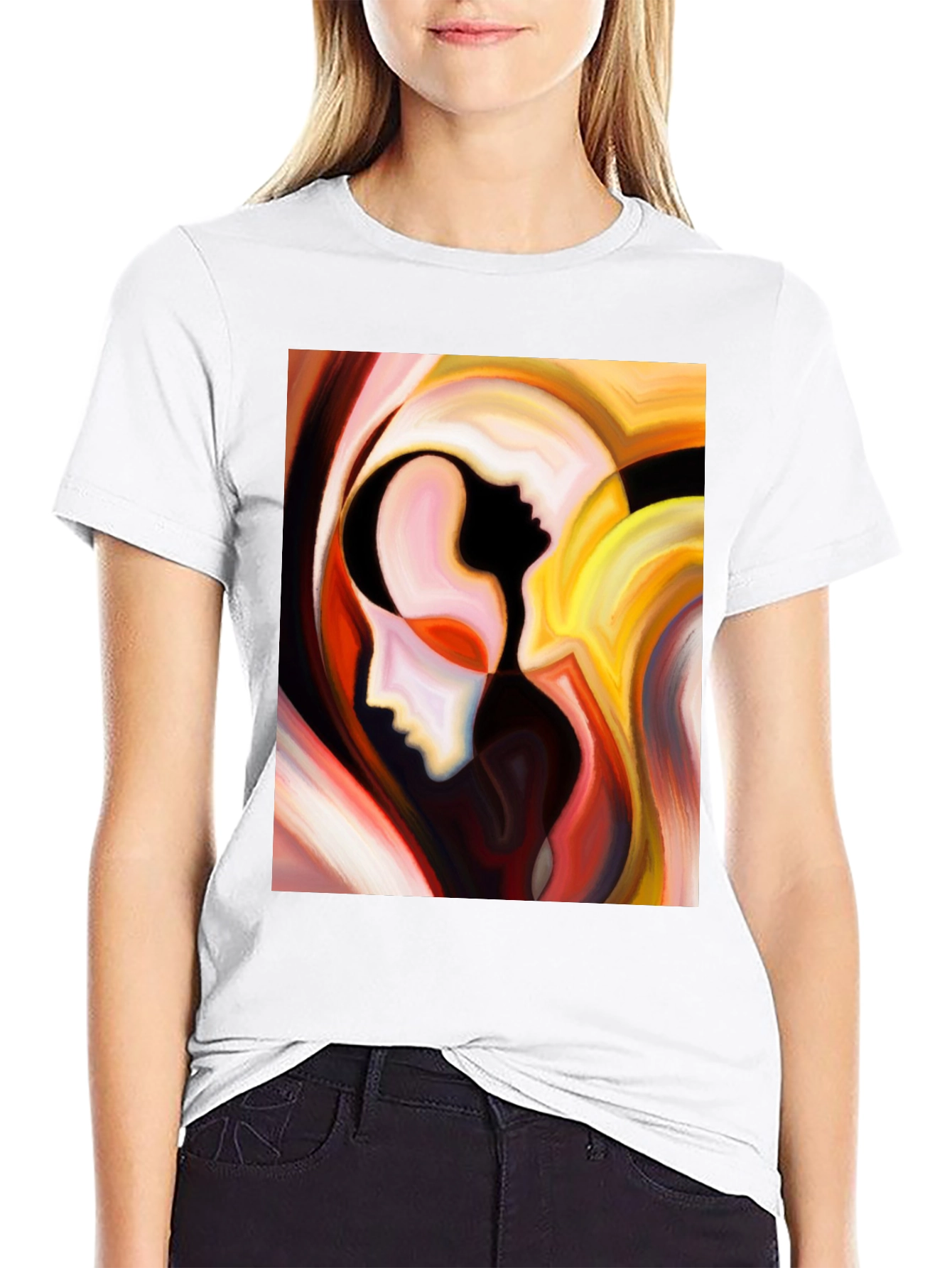 Abstract Faces Graphic T-Shirt - Modern Art Tee
