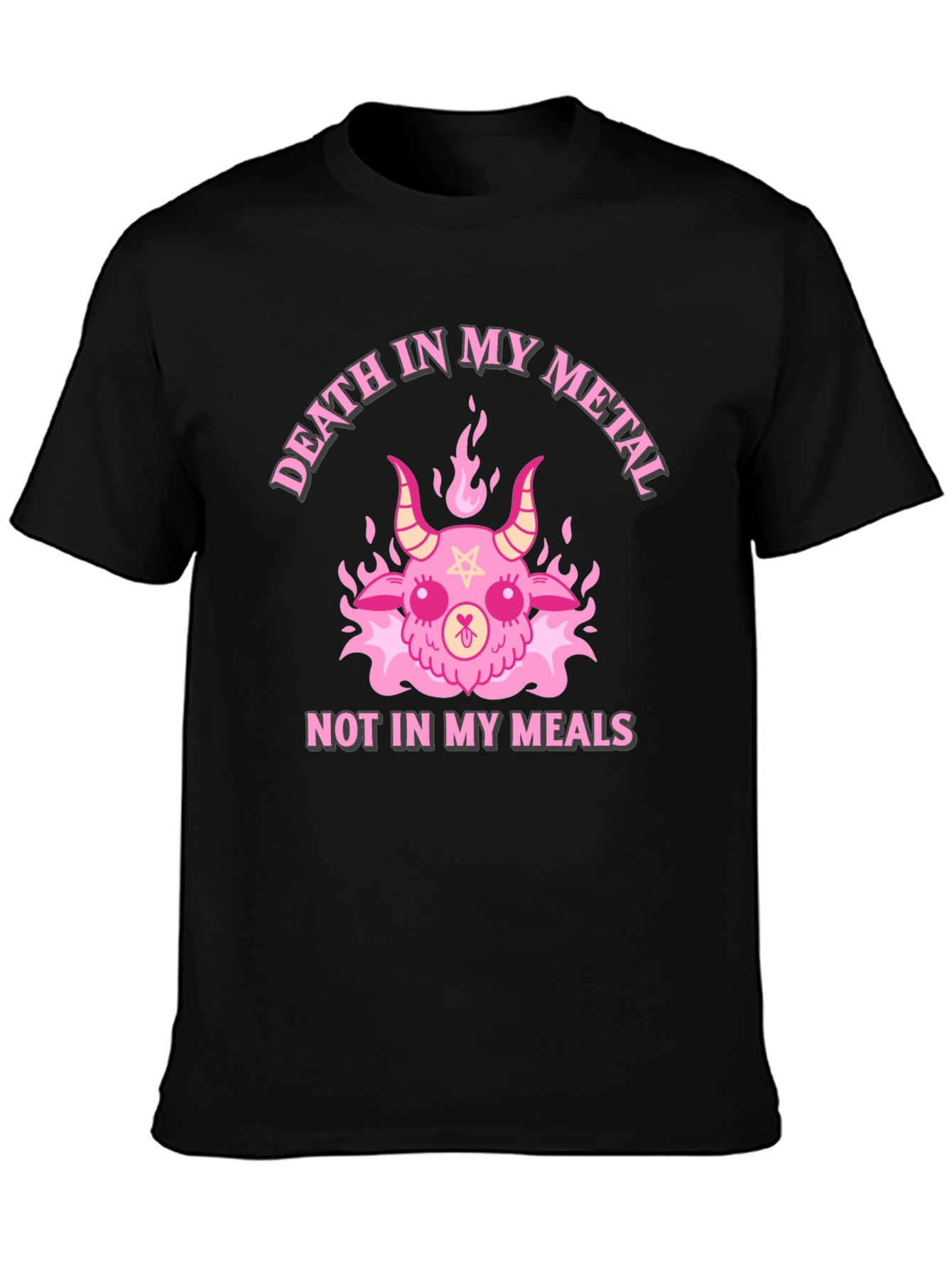 Death In My Metal T-Shirt - Cute Satanic Design