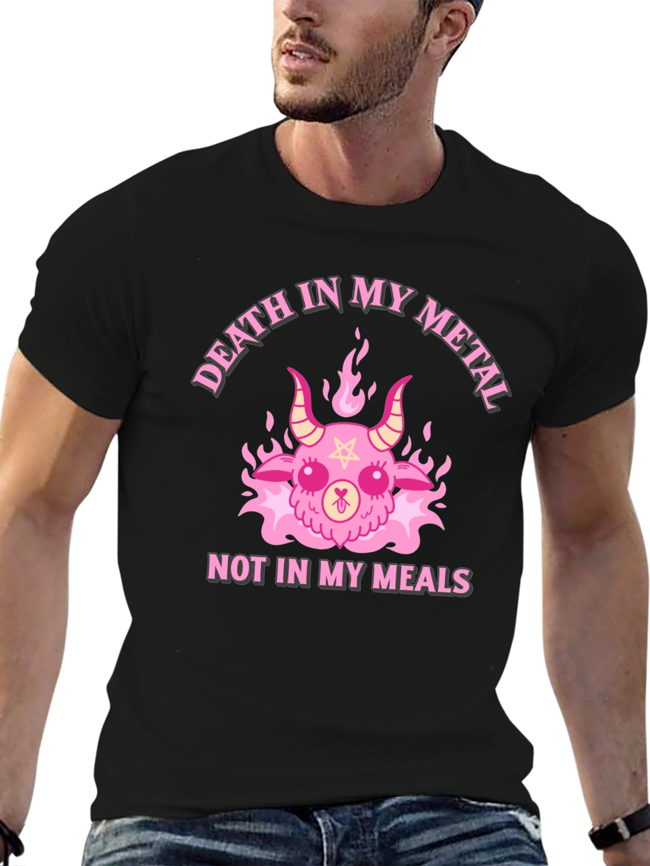 Death In My Metal T-Shirt - Cute Satanic Design