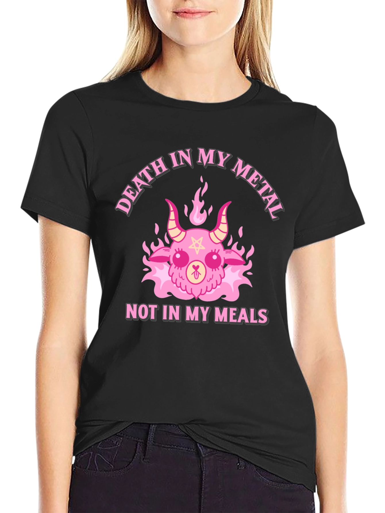 Death In My Metal T-Shirt - Cute Satanic Design