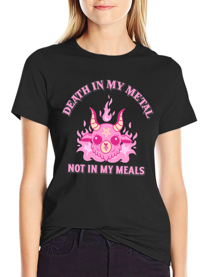 Death In My Metal T-Shirt - Cute Satanic Design