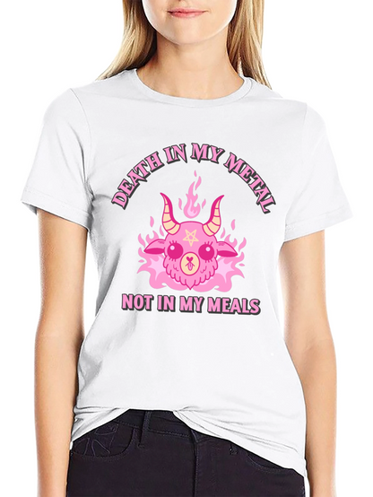 Death In My Metal T-Shirt - Cute Satanic Design