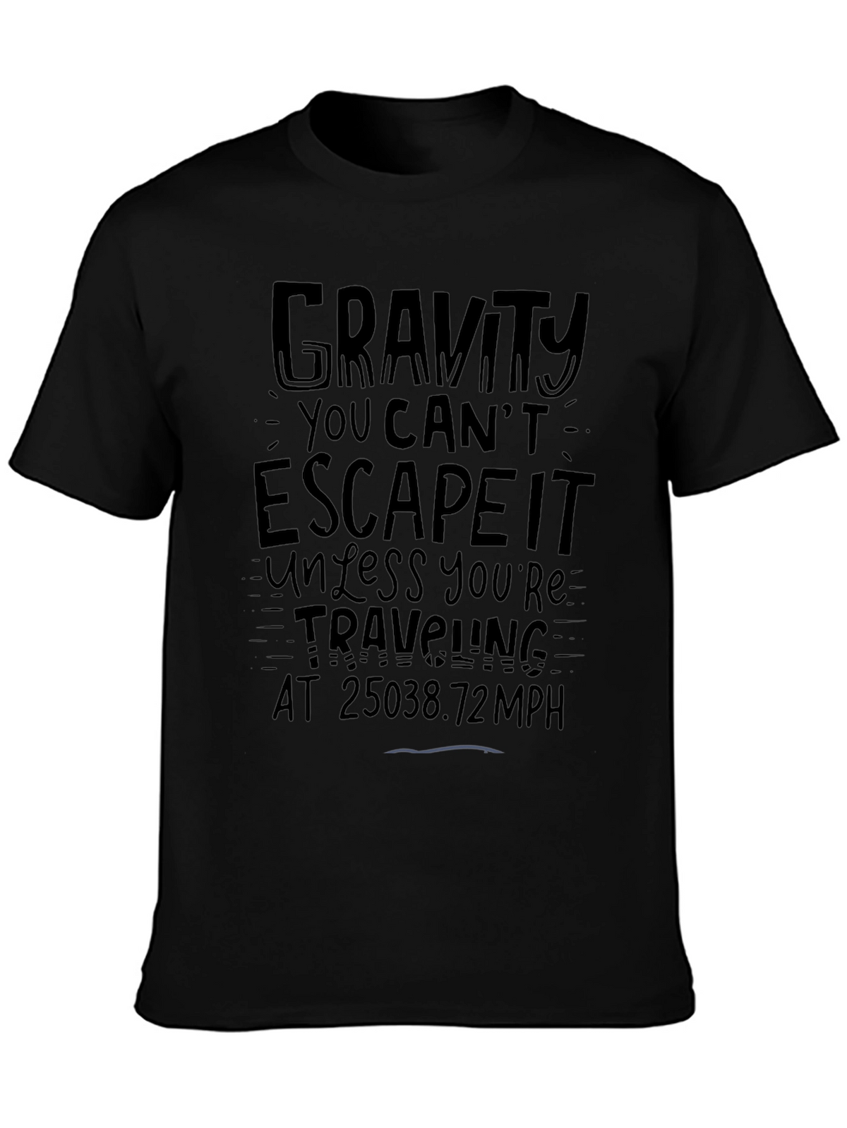 Gravity Escape Velocity Black Graphic Tee