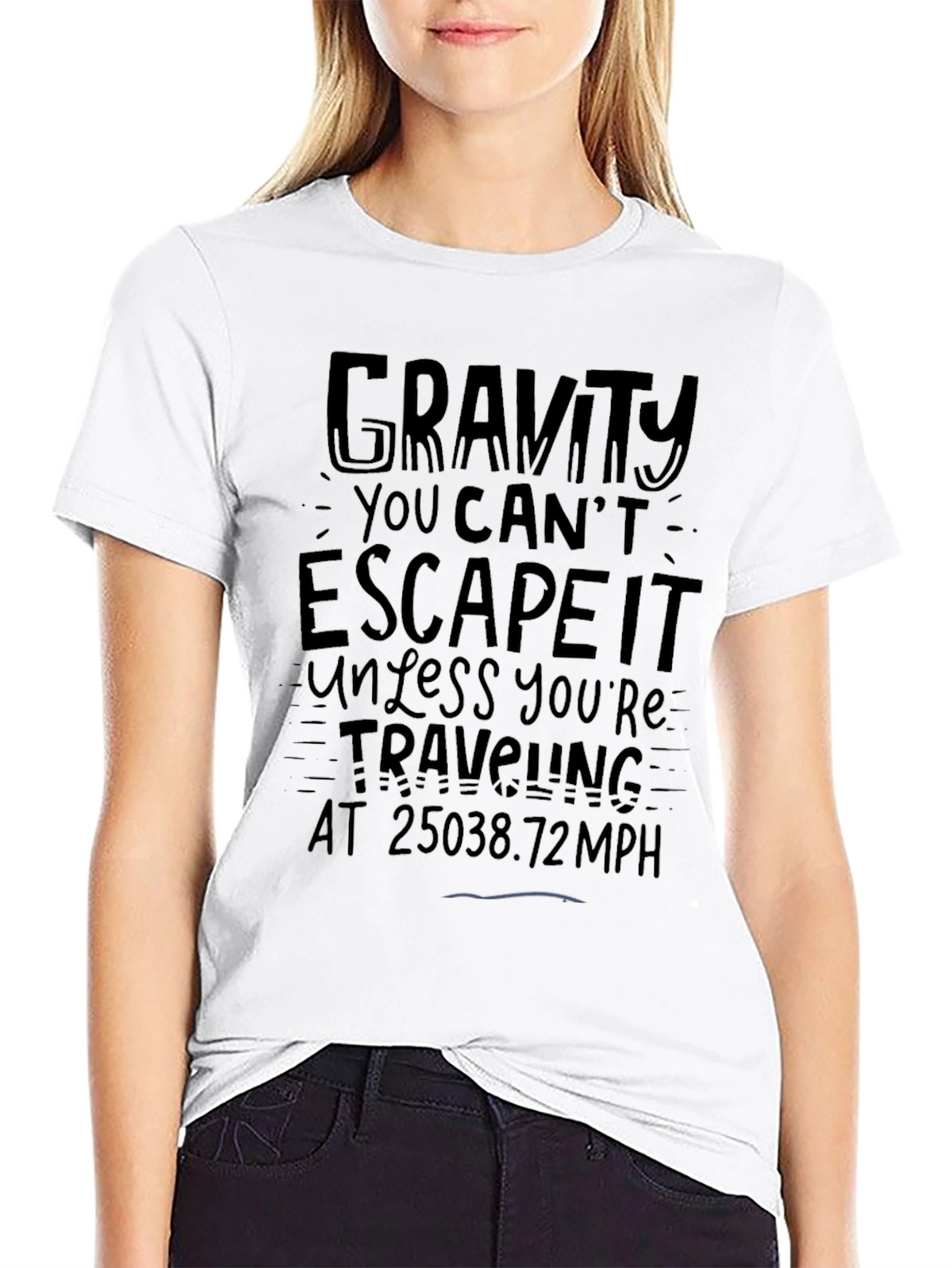 Gravity Escape Velocity Black Graphic Tee