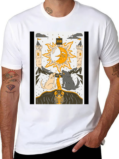 Moon Tarot Card T-Shirt - Lunar Wolves Design