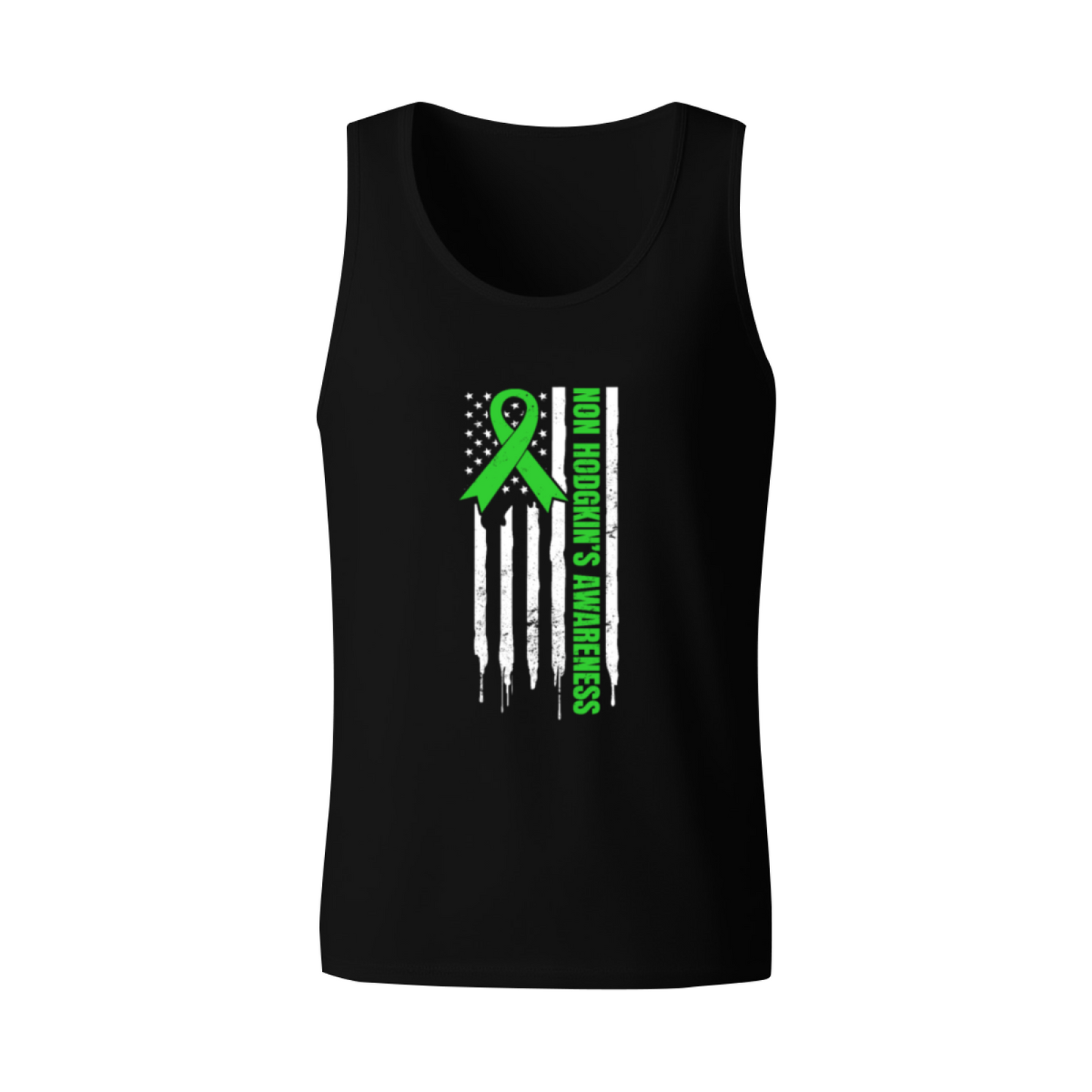 Non Hodgkin¡¯s Awareness Green Ribbon USA Flag Tank