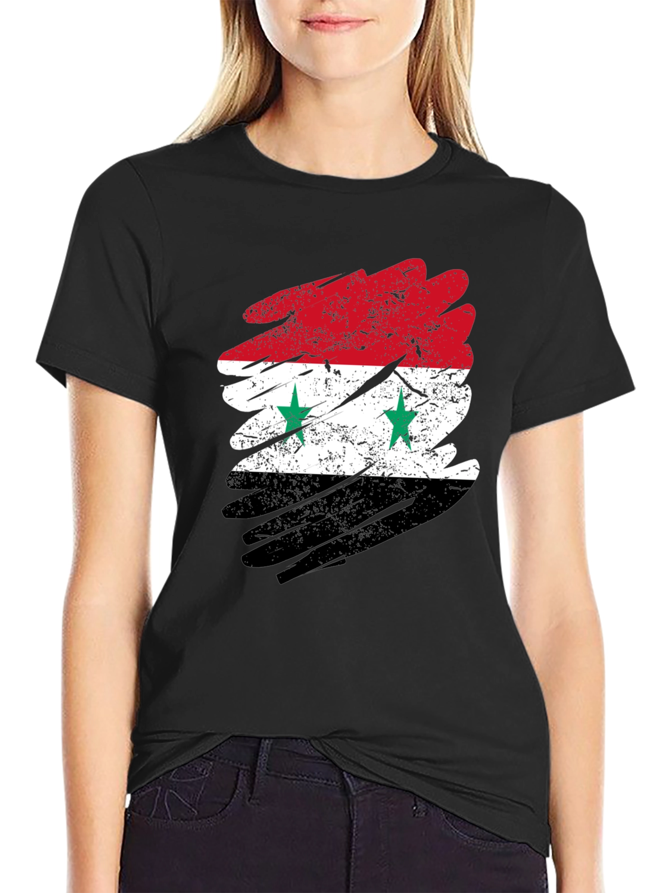 Syria Flag Distressed T-Shirt