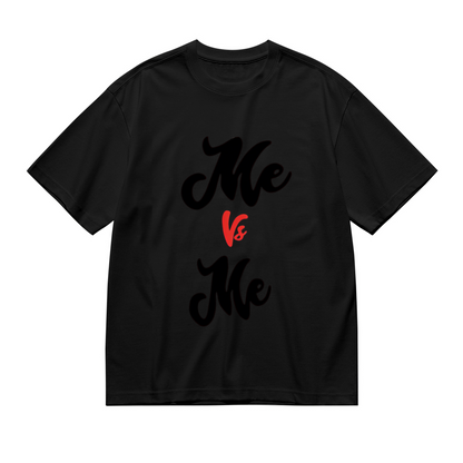 Bold Cursive Me Vs Me Self Love Mental Health Plus Size Black T-Shirt