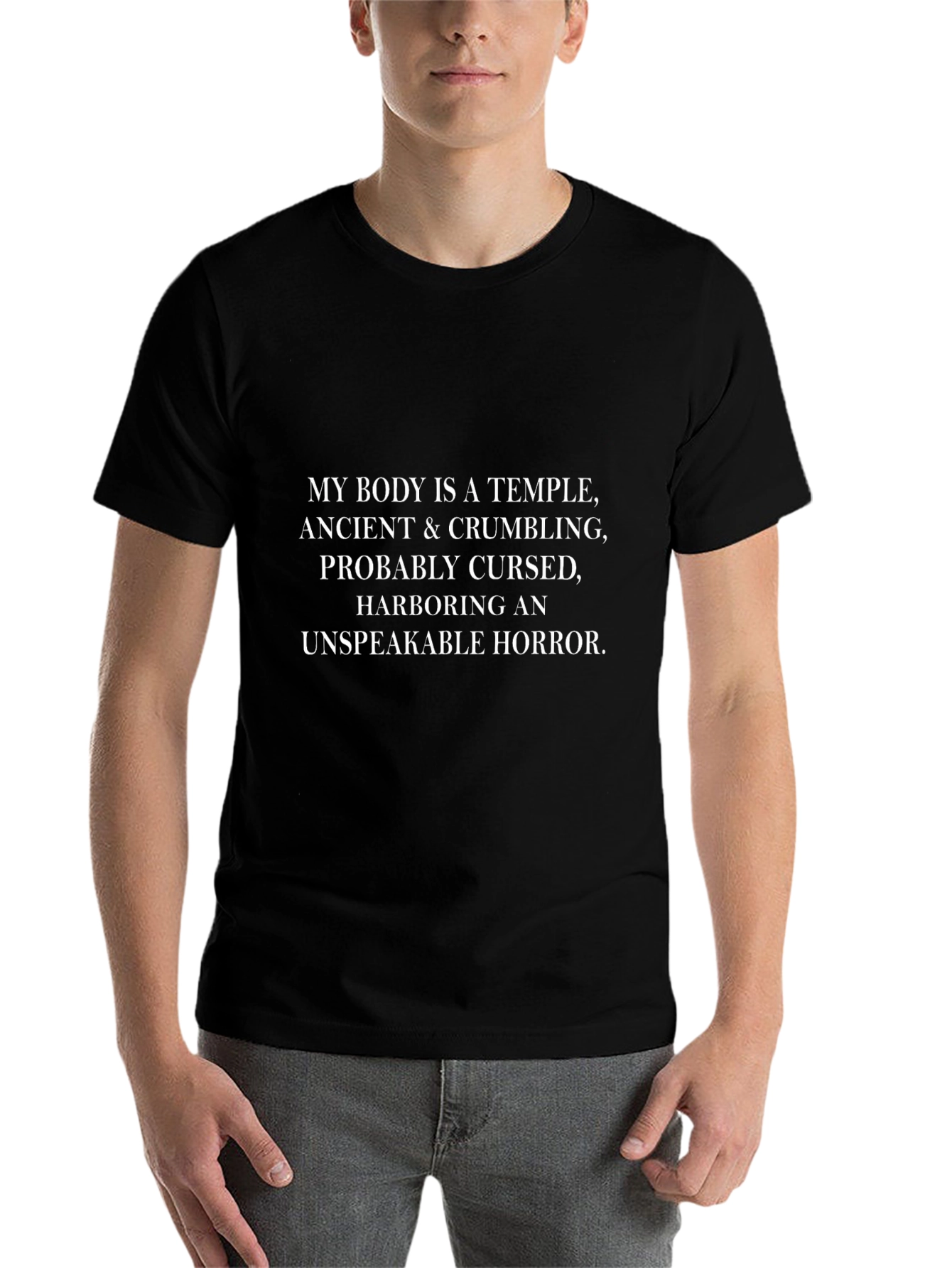 Humorous Temple Graphic T-Shirt
