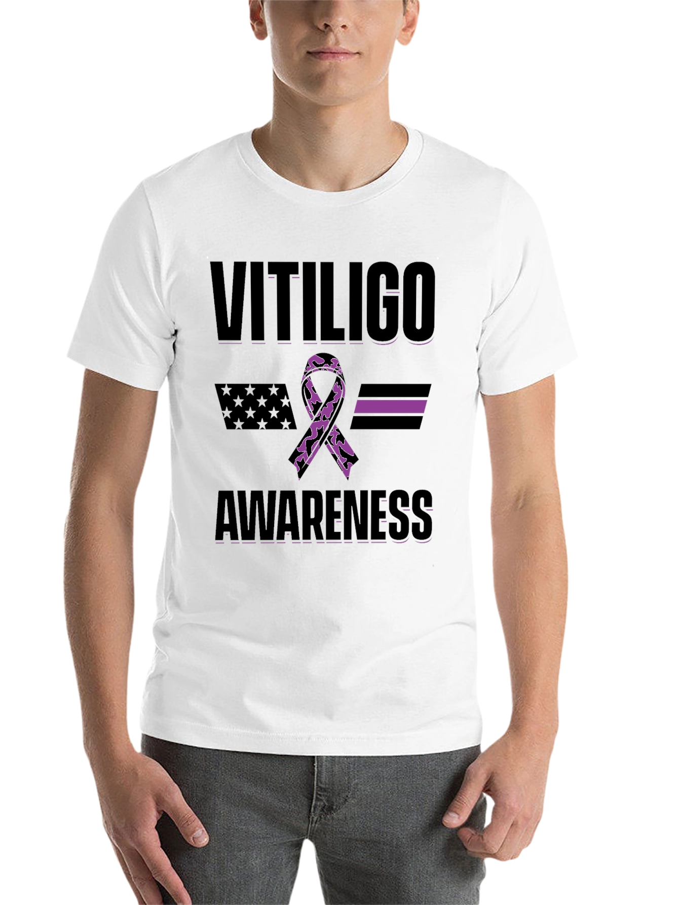 Vitiligo Awareness Ribbon T-Shirt
