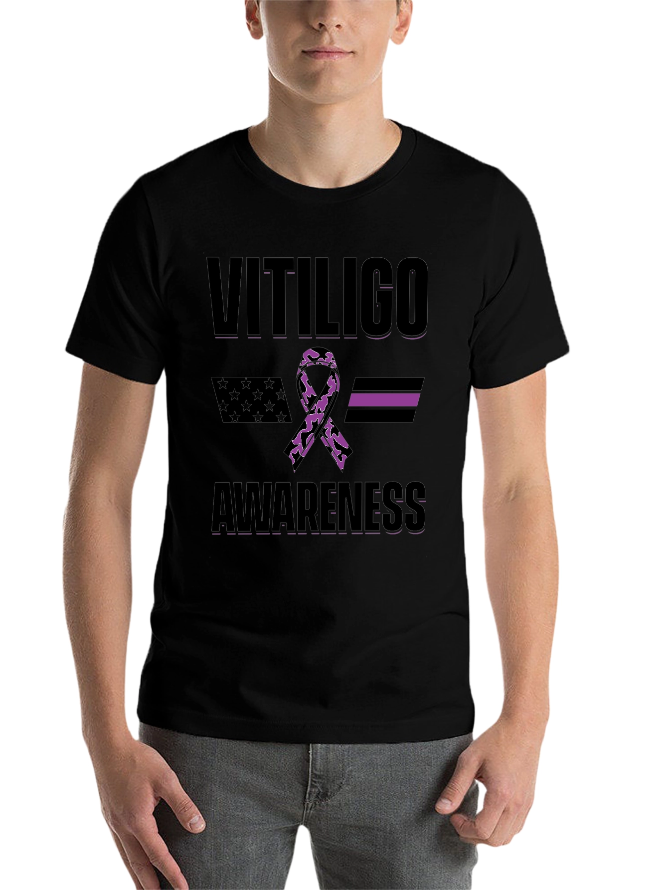 Vitiligo Awareness Ribbon T-Shirt