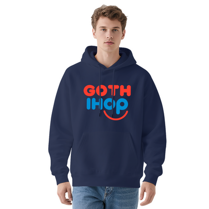 Retro GOTH IHOP Smile Colorful Print Hoodie, Men Daily Comfort Hooded Top