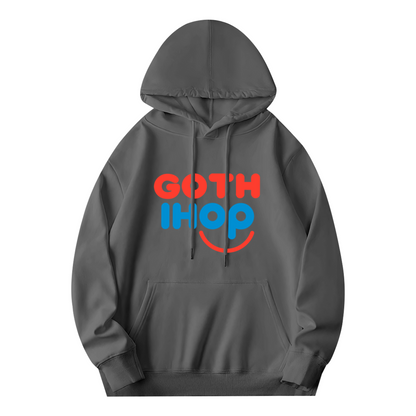 Retro GOTH IHOP Smile Colorful Print Hoodie, Men Daily Comfort Hooded Top