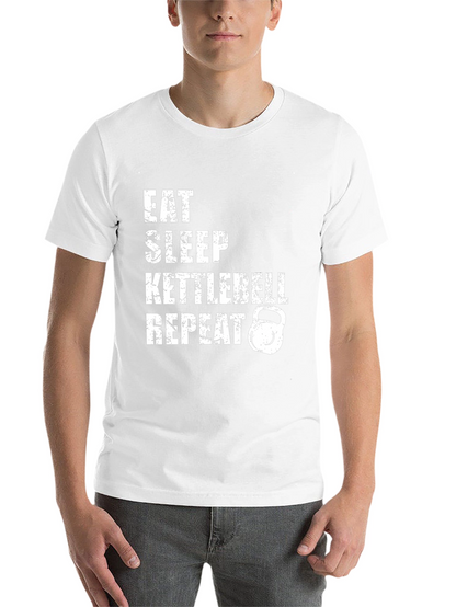 Eat Sleep Kettlebell Repeat Graphic Tee