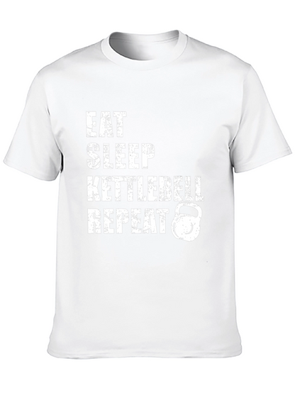 Eat Sleep Kettlebell Repeat Graphic Tee