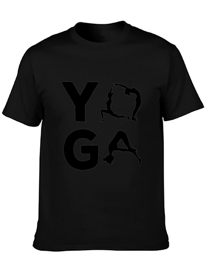 Yoga Graphic Print Mens Black T-Shirt