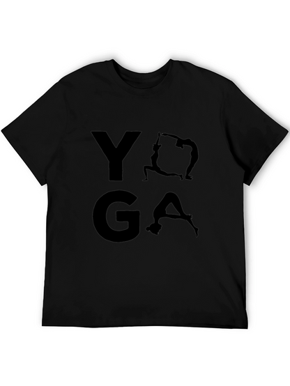 Yoga Graphic Print Mens Black T-Shirt