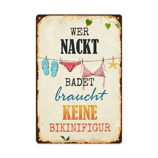 Warm German Quote Wildflower Sunset Vintage Rust Tin Sign