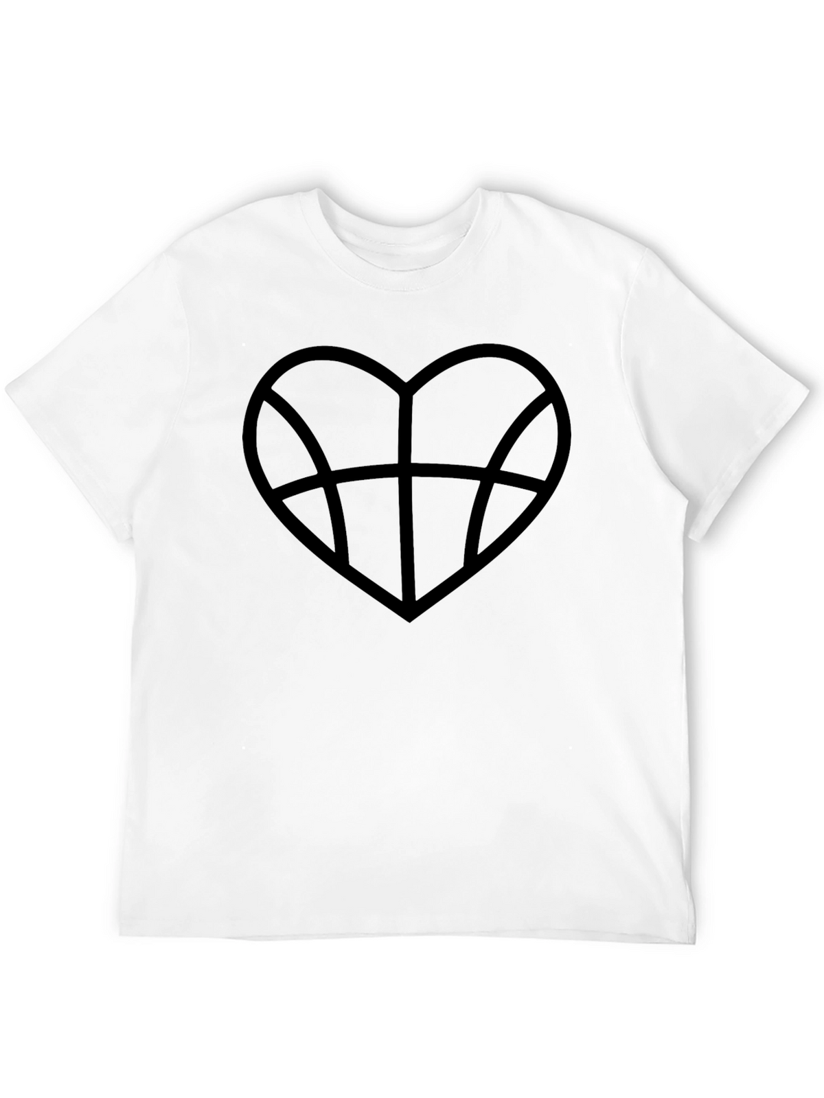 Basketball Heart Graphic Tee - Black Cotton T-Shirt