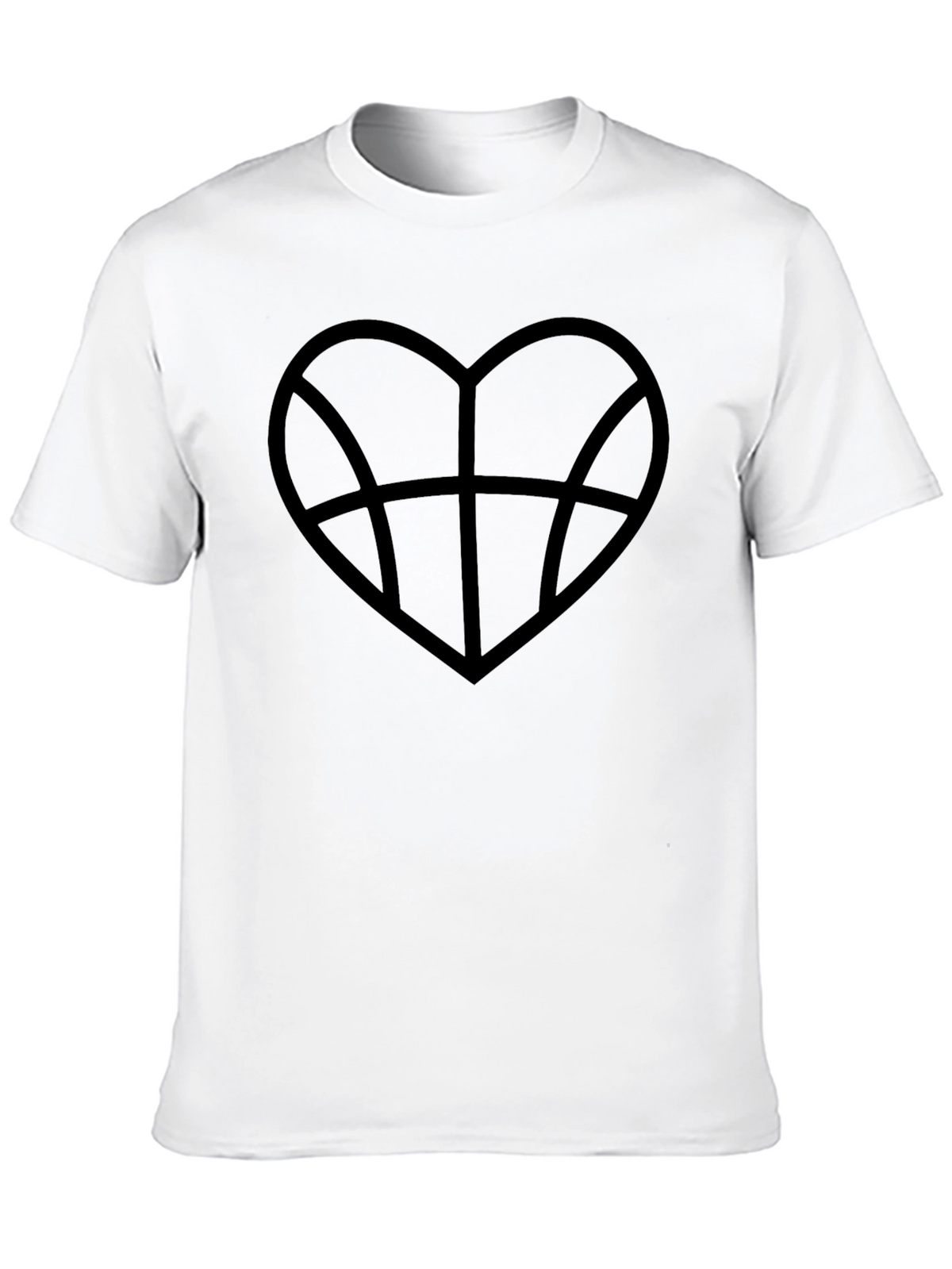 Basketball Heart Graphic Tee - Black Cotton T-Shirt