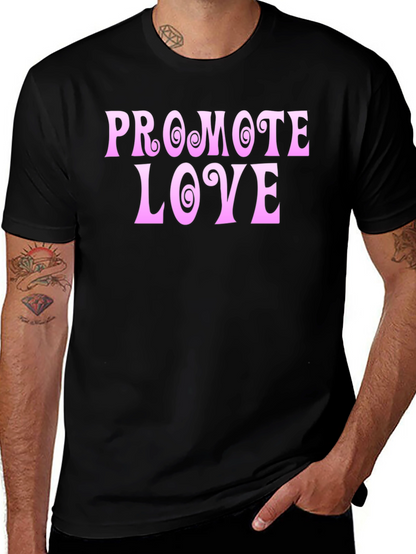 Promote Love Black Graphic T-Shirt