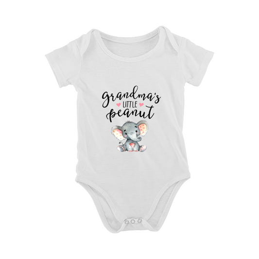 Grandma¡¯s Little Peanut Watercolor Elephant Grandbaby Onesie