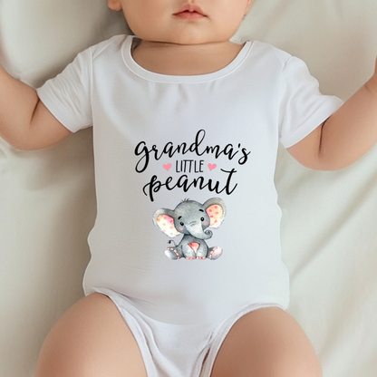 Grandma¡¯s Little Peanut Watercolor Elephant Grandbaby Onesie