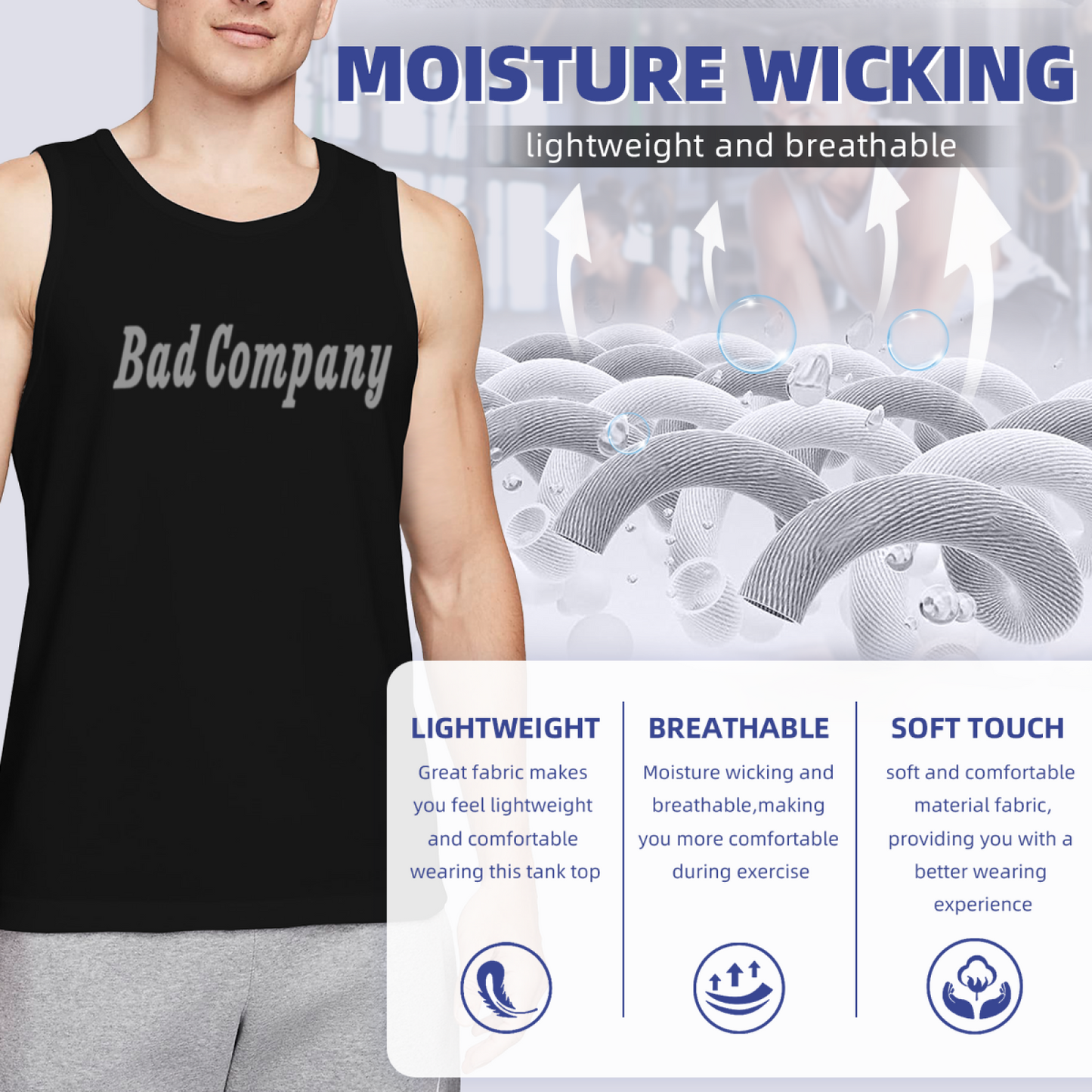 Vintage Script Bad Company Rock Band Men¡¯s Tank