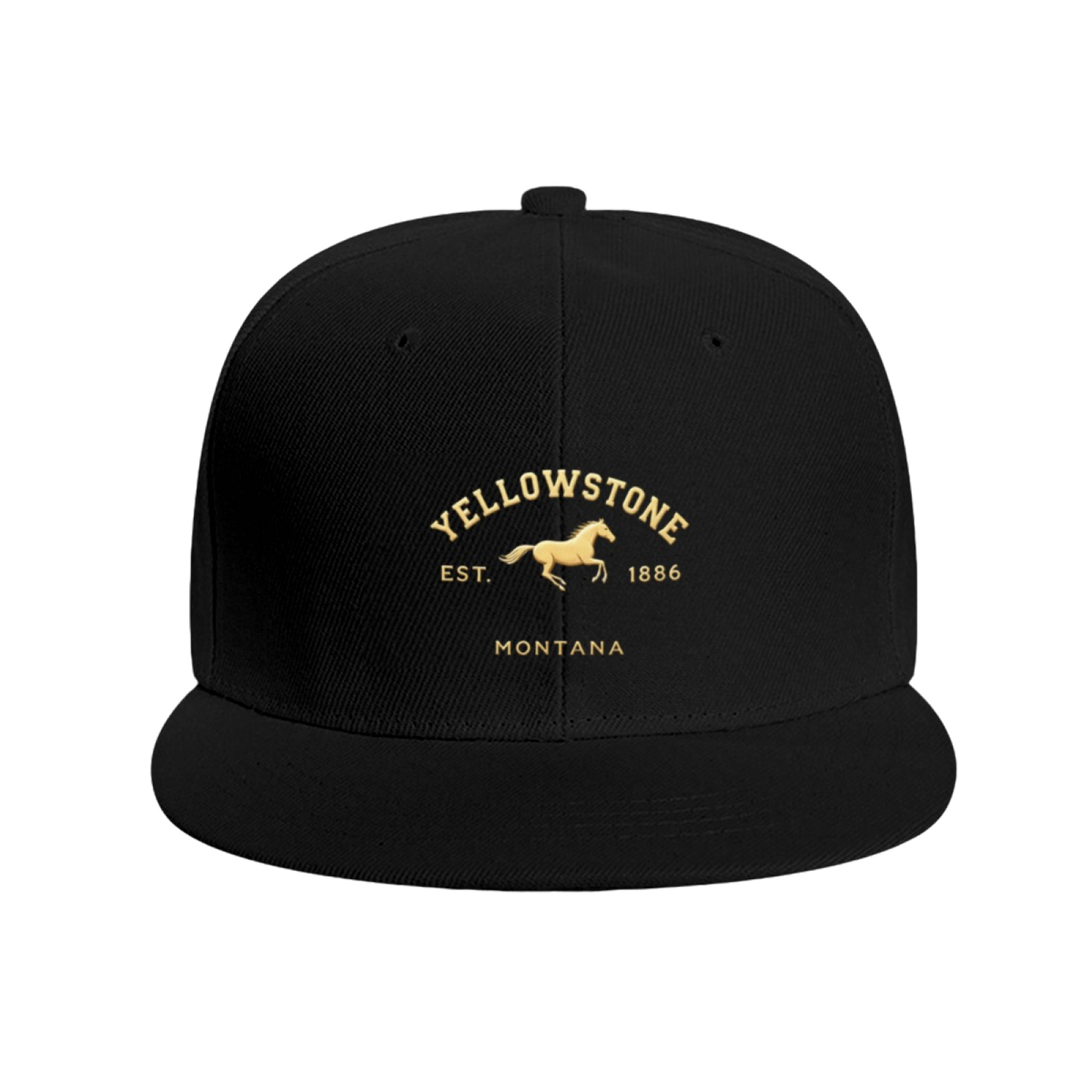Vintage Yellowstone Horse Logo Blue Flat Brim Western Hat
