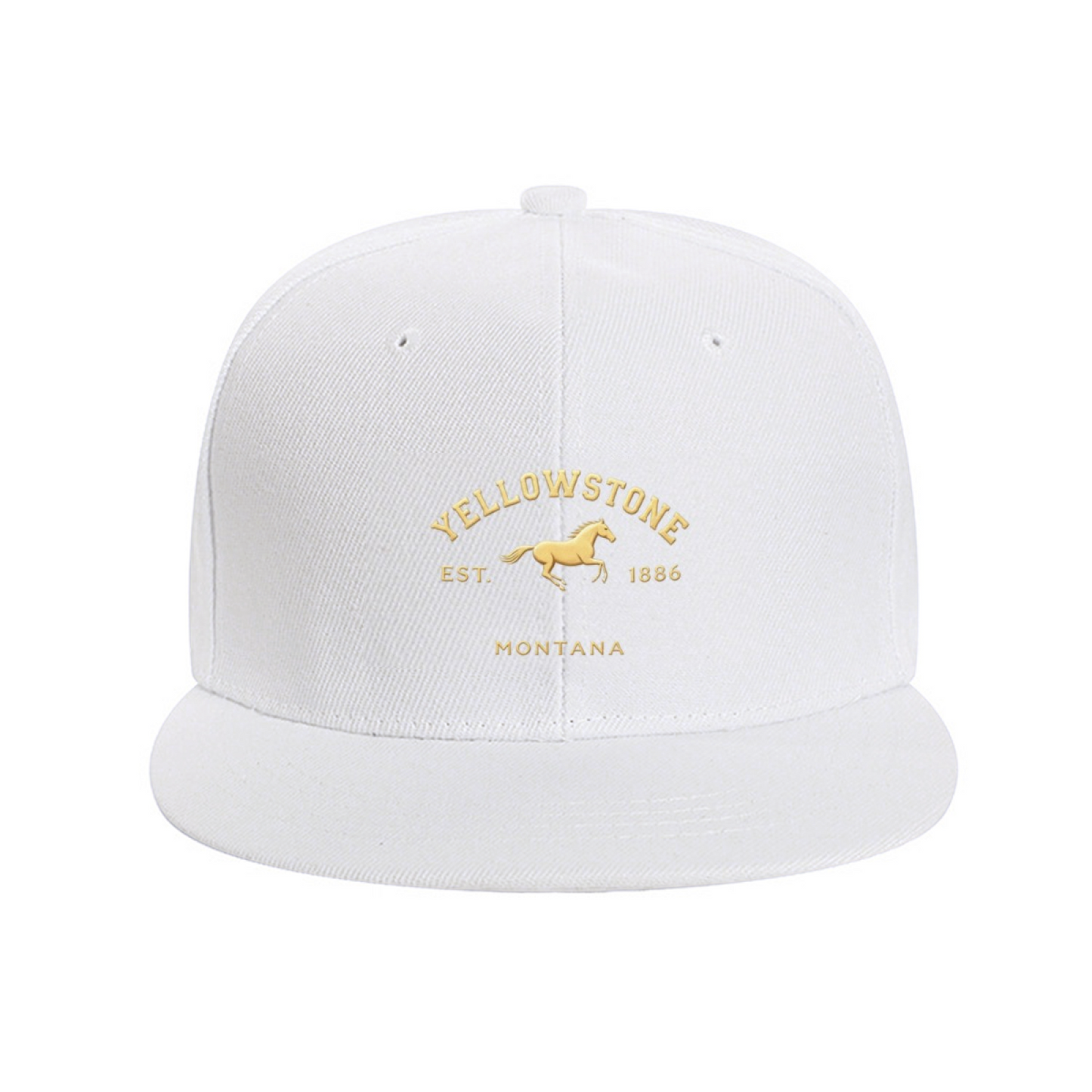 Vintage Yellowstone Horse Logo Blue Flat Brim Western Hat