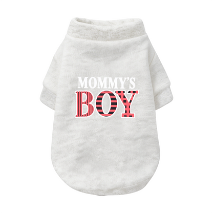 Pink Plaid Mommy's Boy Black Pet Sweater, Eye?Catching Boy Dog Outfit