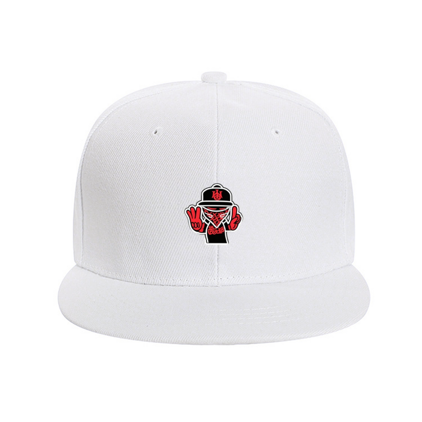 Street Bandana Man Peace Sign Graphic White Hip Hop Hat
