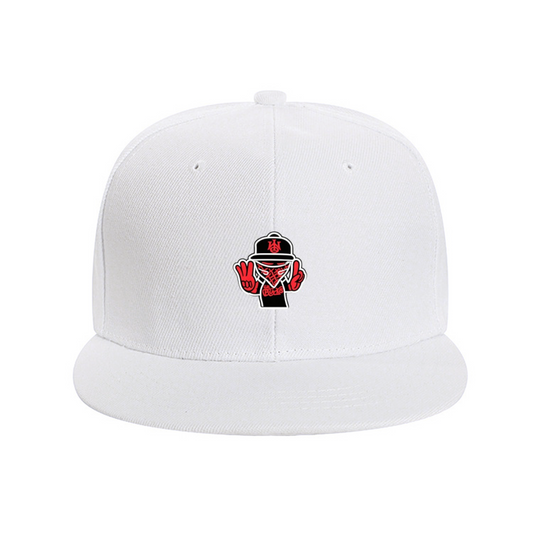 Street Bandana Man Peace Sign Graphic White Hip Hop Hat