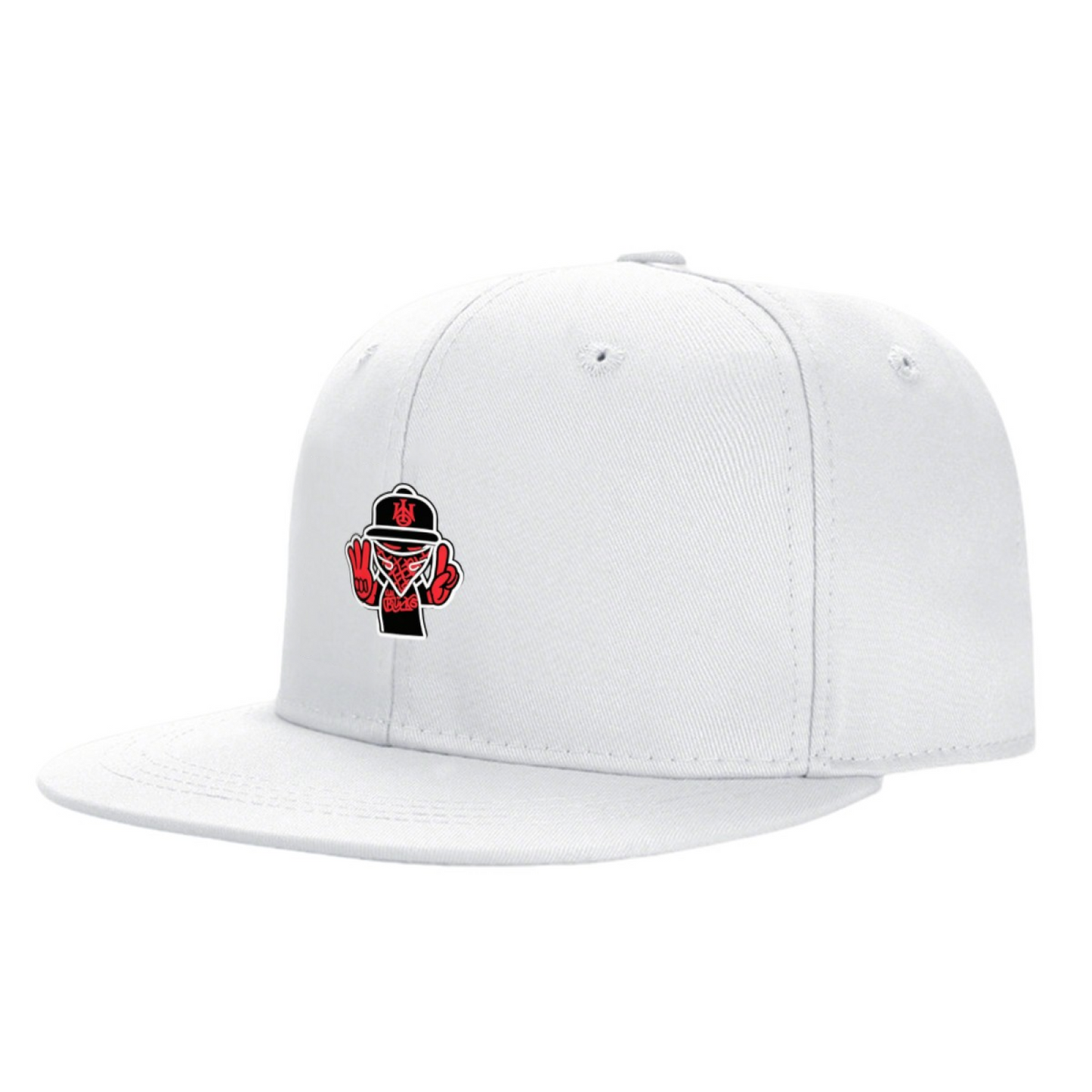 Street Bandana Man Peace Sign Graphic White Hip Hop Hat