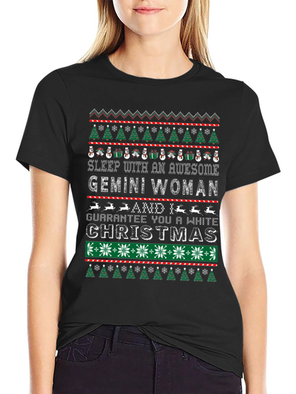 Gemini Woman Ugly Christmas Sweater T-Shirt