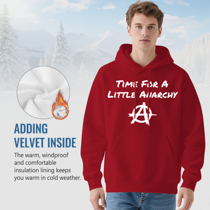 Time For A Little Anarchy Rebel Soft Red Hoodie, Statement Comfort Wear