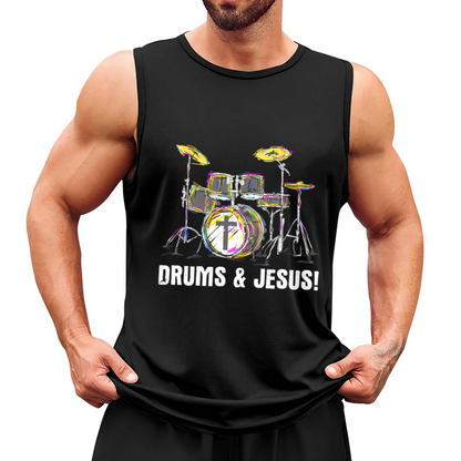 Colorful Drums & Jesus Christian Music Lover Tank