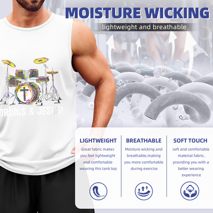 Colorful Drums & Jesus Christian Music Lover Tank