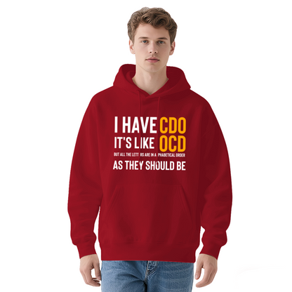 Hilarious CDO OCD Slogan Red Hoodie, Comfort Casual Outfit